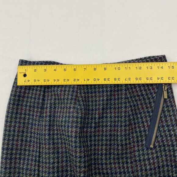 J Crew 100% Wool Pencil Skirt Womens 4 Blue Full Zip Knee Length Lined Career - Picture 6 of 9